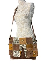 Borsa messenger Nardelli Italia tracolla vera pelle e pelle di mucca patchata CONTROLLA!!
