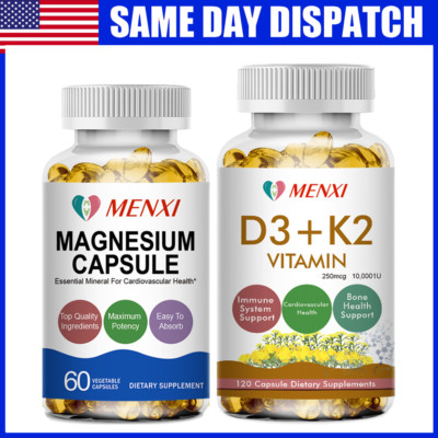 Vitamin K2 MK7 D3 10000IU| Magnesium Glycinate Improved Joint and Immune Support