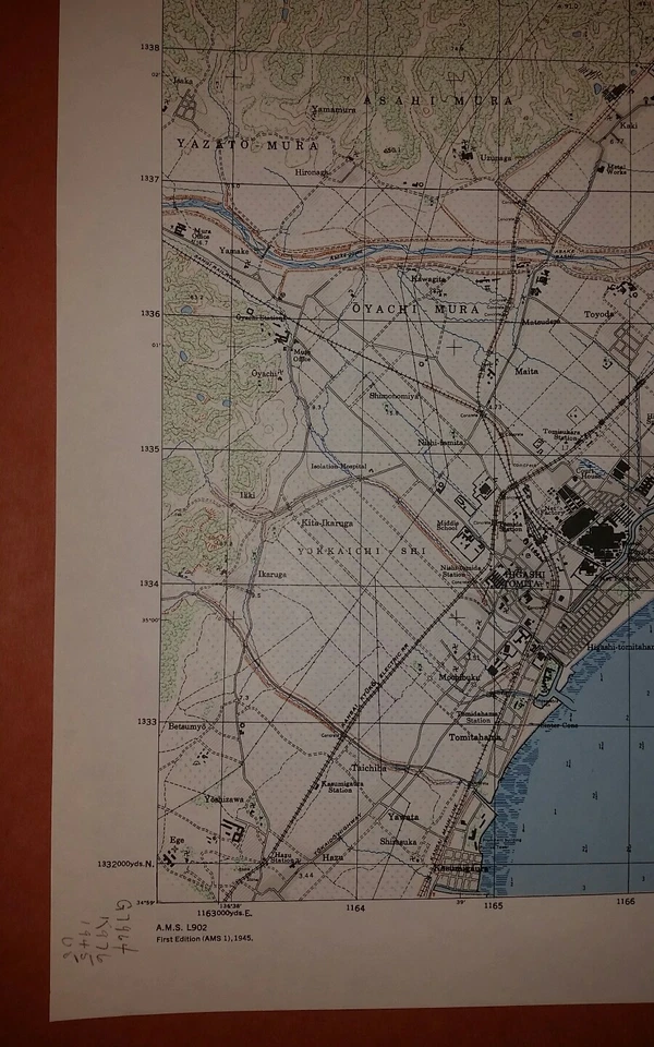 1945 US Army Map - City Plan of Kuwana and Tomita Honshu Japan  1:20,000 - Image 4 of 4