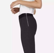 NEW Everlane Stretch Ponte Crop Dress Pant, Comfort Side-Zip Leggings, Gray Blk