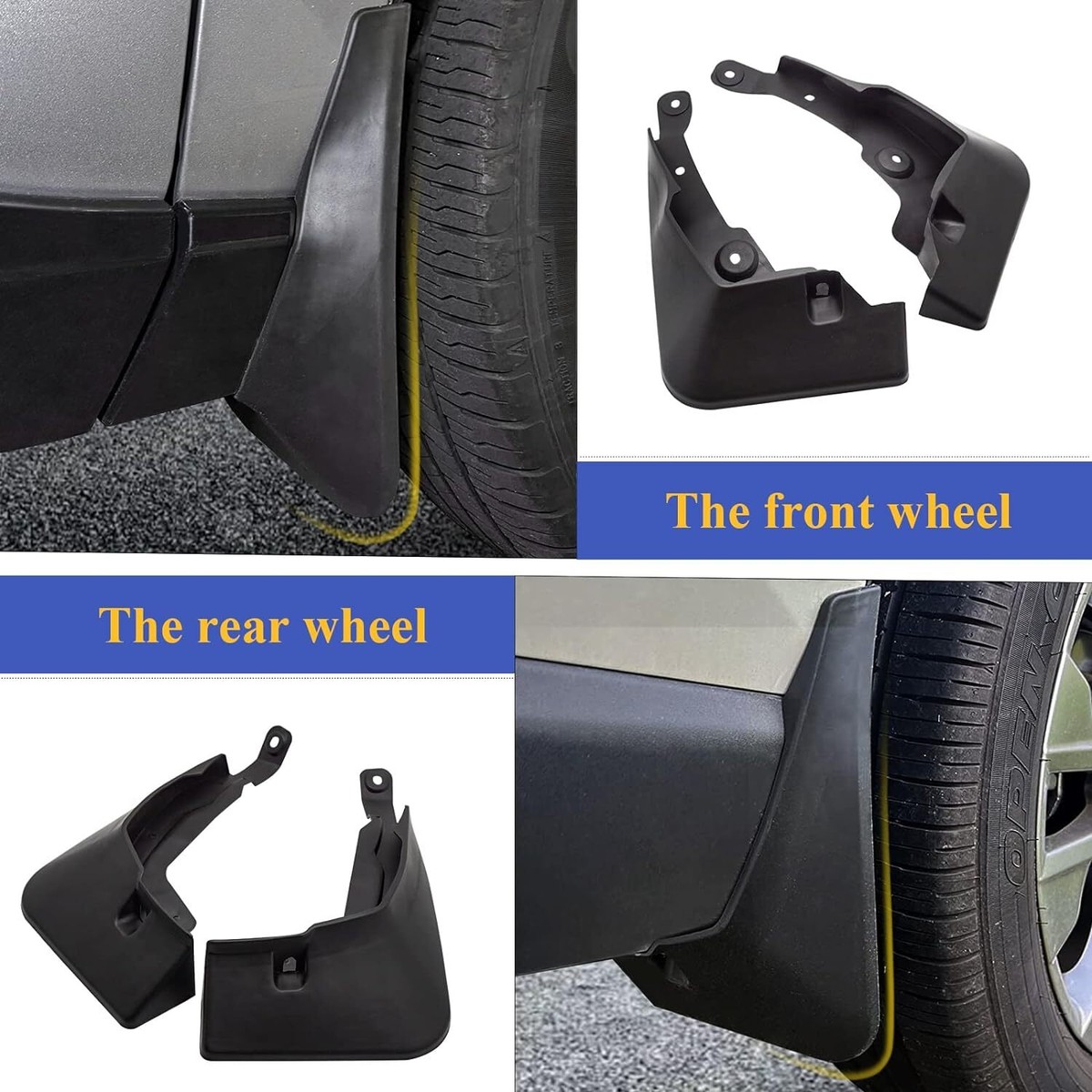 4-Piece Mud Flap Set For Ford F-150 2021-2023 - Front & Rear Splash Guards