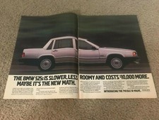 Vintage VOVLO 740 GLE 16-VALVE Sedan Car Print Ad 1980s ANTI-BMW CAMPAIGN