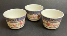 Set of 3 Tar-Hong Thunder Group Melamine Ware Tea Cups No. 9152 Floral Stripe