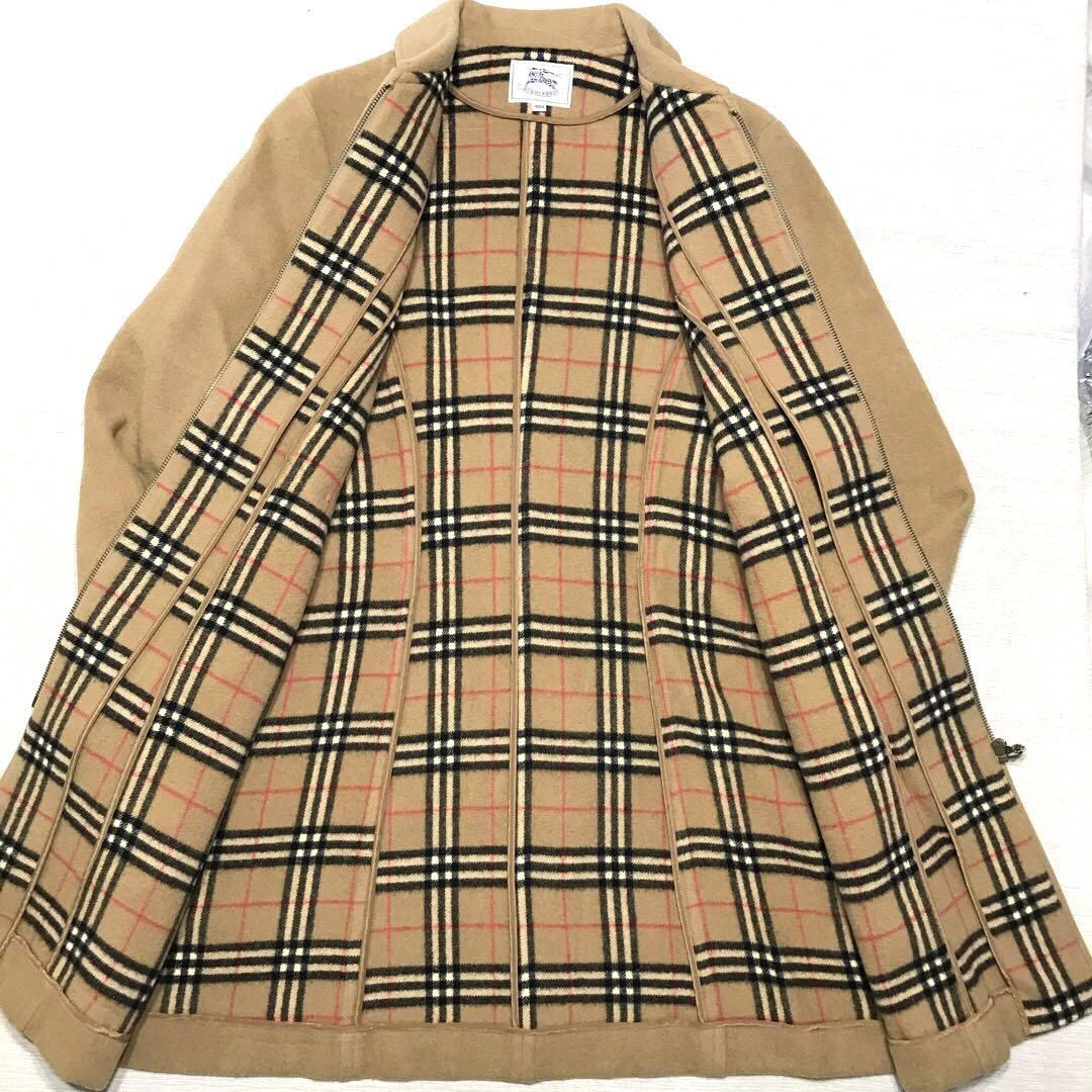 Burberry Belted Coat Nova check Long Sleeves Camel Wool Size S For Women thumbnail 8