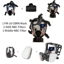 SafeGuardian Mask FM-10 CBRN Mask w/ 3 Premium NBC NATO Filters Face Respirator