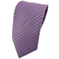 Tigertie Krawatte Lila Flieder Silber Grau Gestreift - Tie Binder