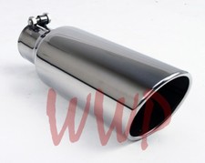 Stainless Steel Polished Angle Cut Roll Exhaust Tip 4inlet 5outlet 12 Length Stainless Steel Polished Angle Cut Roll Exhaust Tip 4inlet 5outlet 12 Length