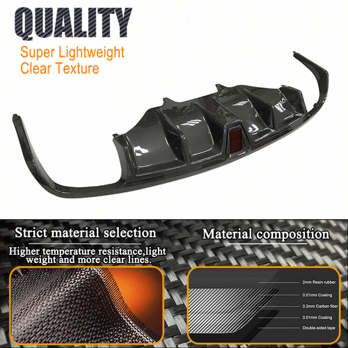 Difusor de carbono para Porsche Macan 14-20 alerón trasero difusor trasero con luz - Imagen 7 de 10
