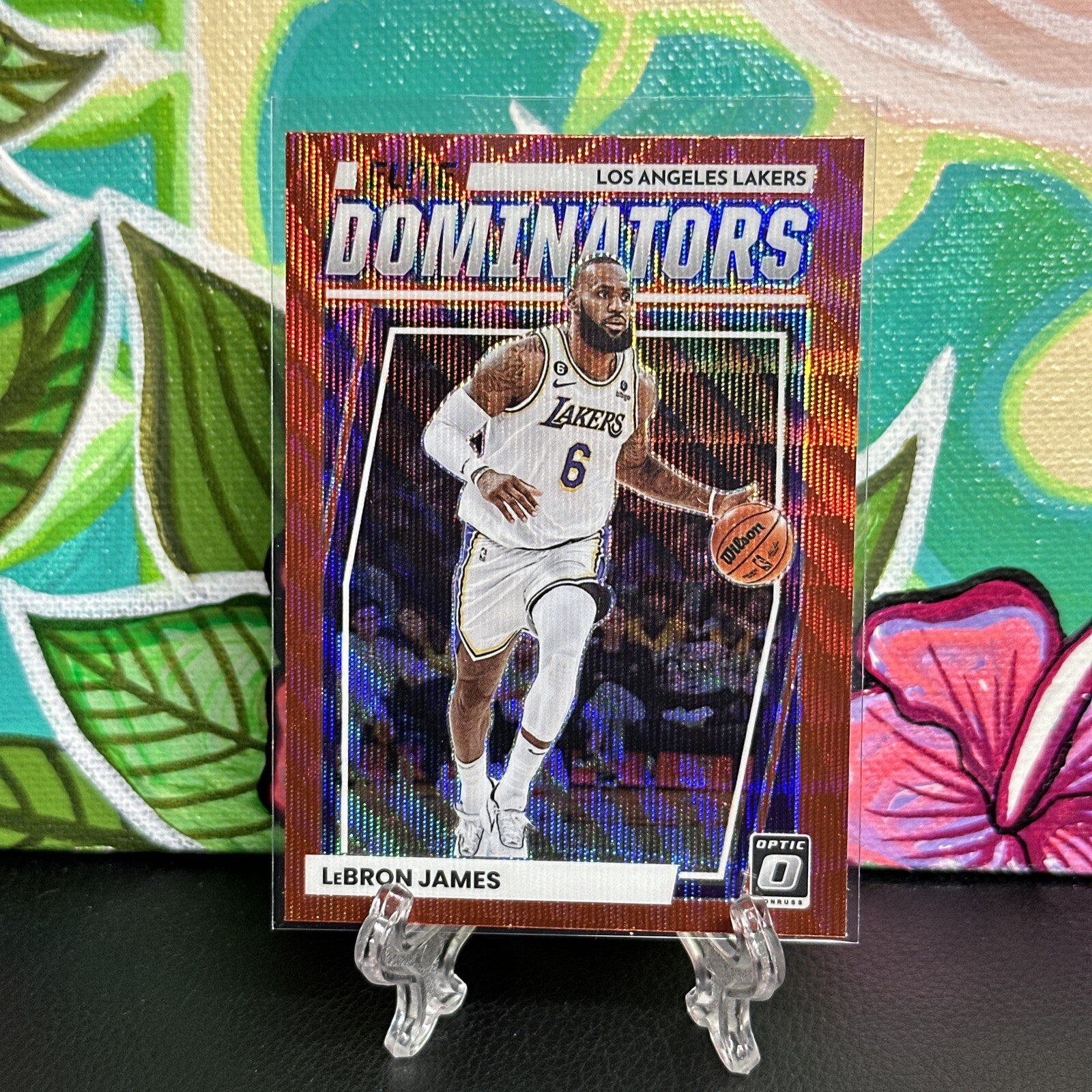 2022-23 Donruss Optic Lebron James Elite Dominators Red Wave Prizm