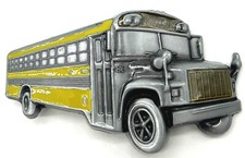 School Bus Yellow Enameled Belt Buckle New