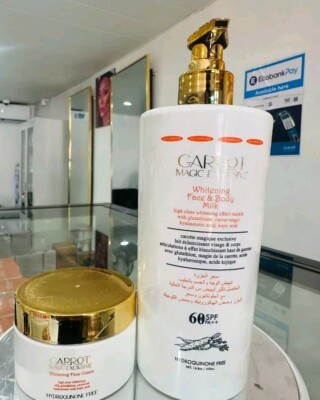 Carrot Magic Exclusive Whitening Face & Body Milk Lotion & Face Cream. 60SPF. 