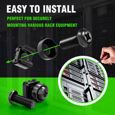 50 PACK M6X16Mm Rack Mount Cage Nuts Screws  Washers for Rack Mount Server Cabi