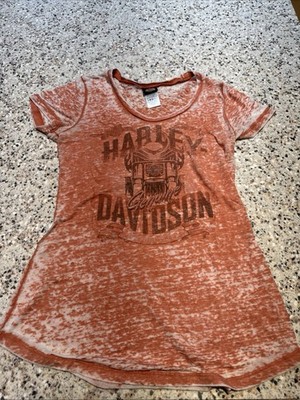 Women s Vintage Orange Scoop Neck Burnout Tee Shirt Size M Gainesville, FL.