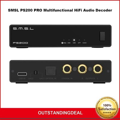 SMSL PS200 PRO HiFi Audio Decoder MQA DAC ES9039Q2M 4xOPA1612A Operational Amp