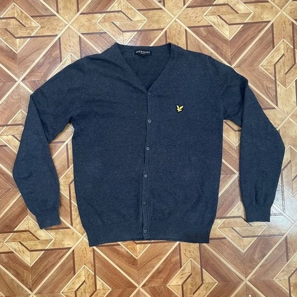Men Lyle Scott Cardigan Grey 38