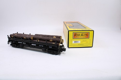 #ad Rail King MTH O Gauge 30 7649 Northern Pacific Operating Flatcar w Logs 120317 $44.95