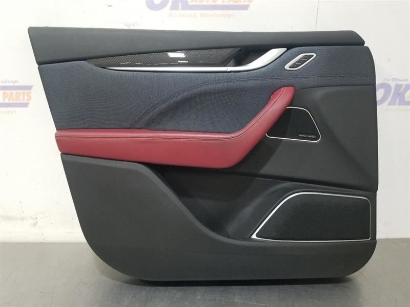 17 2017 MASERATI LEVANTE OEM DRIVER LEFT FRONT DOOR TRIM PANEL RED CARBON FIBER