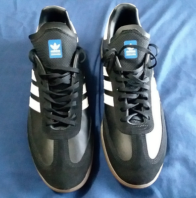 Adidas SAMBA ADV Black White Gum Shoes Men's Size 13 BB8685 3 Stripes Gold  | eBay