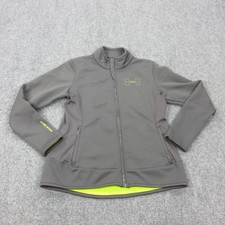 Under Armour Jacket Mens Medium Gray Softshell Fleece Full Zip Running Training
