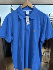 Brooks Brothers Golden Fleece Slim Fit Polo Shirt Men s Sz L Blue Short Sleeve