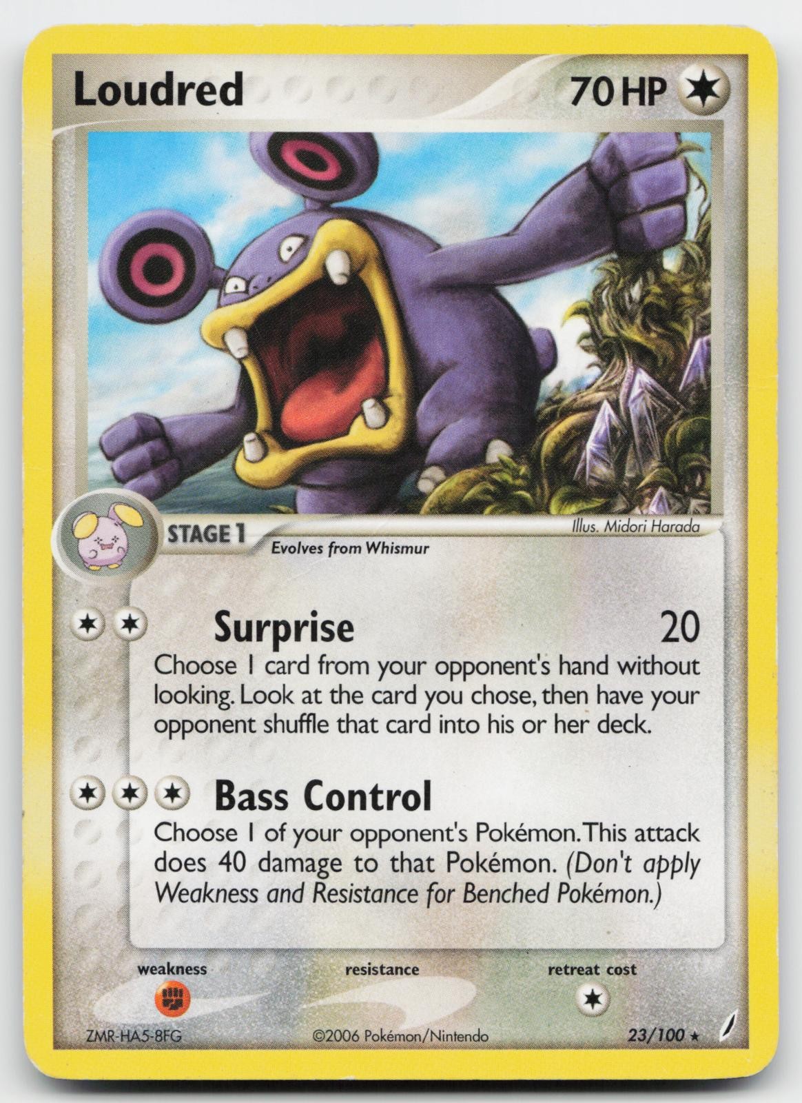 Loudred 23/100 Rare Crystal Guardians Pokemon Lightly Played