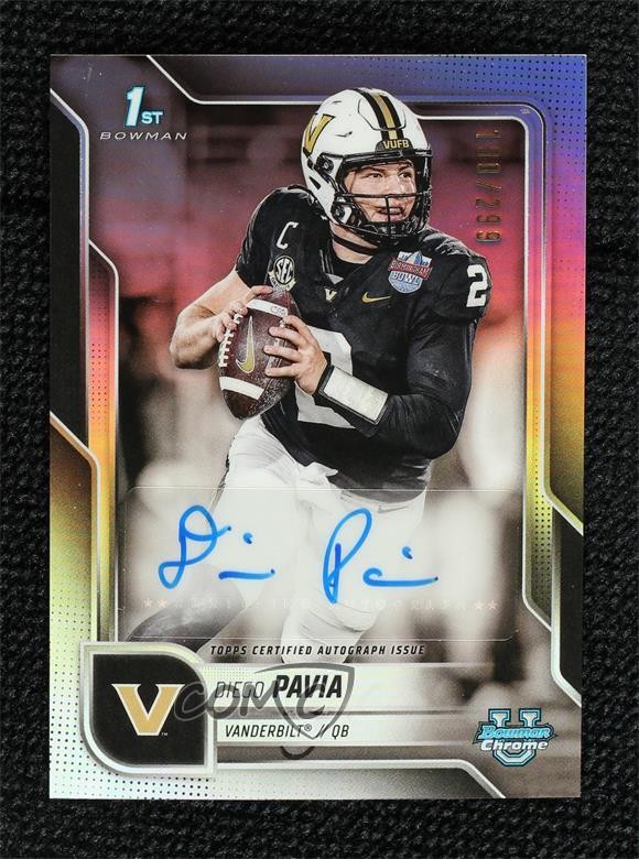 2025 Bowman U Chrome Prospect Auto Refractor 190/299 Diego Pavia #BCA-DPA