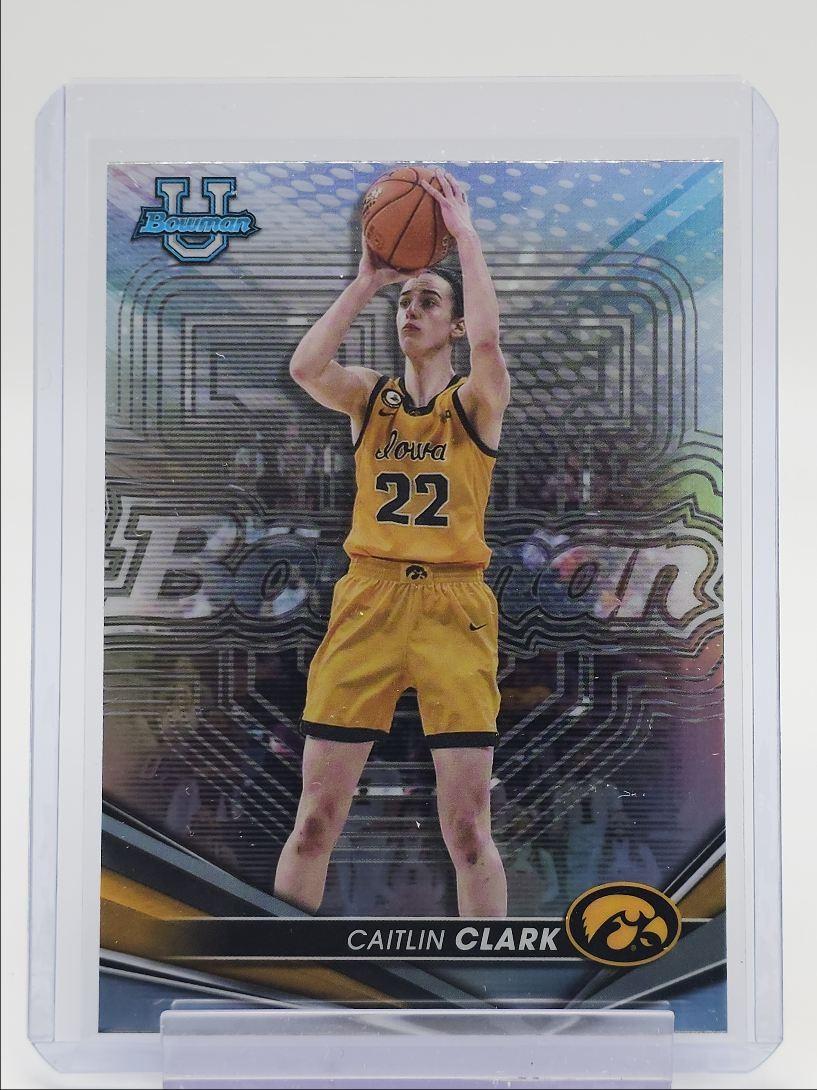 CAITLIN CLARK 2022-23 BOWMAN UNIVERSITY'S BEST REFRACTOR IOWA #50 A Q0902