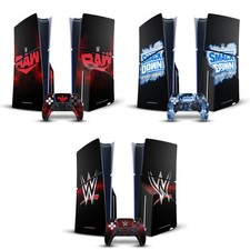 WWE TV PROGRAM LOGOS VINYL SKIN FOR SONY PS5 SLIM DISC CONSOLE  CONTROLLER