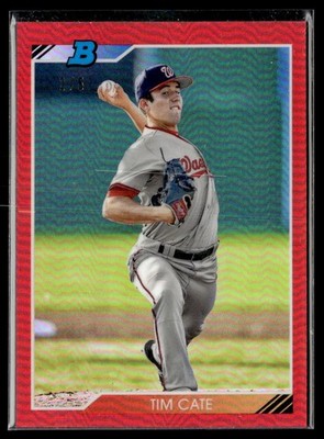 2020 Bowman Heritage Chrome Red Tim Cate 2/5 Washington Nationals #BFE-83