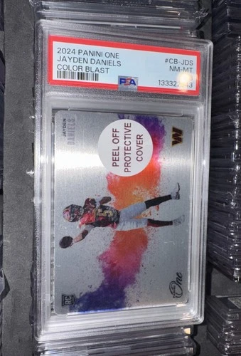 Jayden Daniels Color Blast Panini One Psa 8 Rookie Card