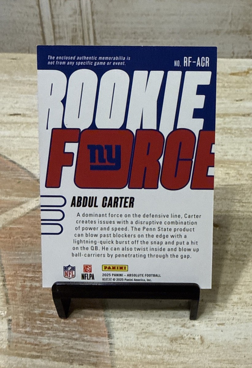 2025 Panini Absolute RC Rookie Force Relic Patch #RF-ACR - Abdul