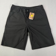 NEW Carhartt Women Black Original Loose rigged flex Fit canvas Workwear Shorts 8