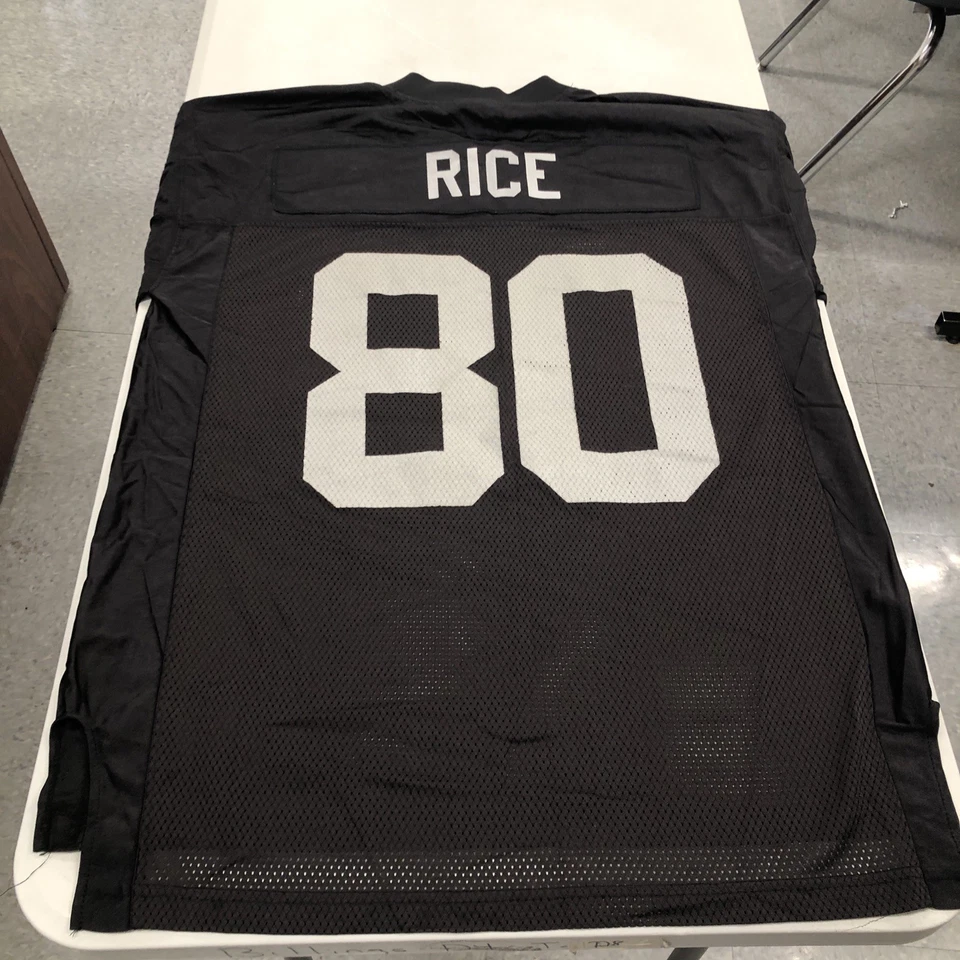 Camiseta Jerry Rice #80 Oakland Raiders para hombre L negra Reebok equipo de la NFL Foto 2 de 4