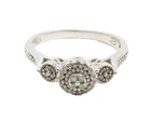925 Silver  Vintage Genuine Diamonds Open Love Hearts Band Ring Sz 7  RG13377