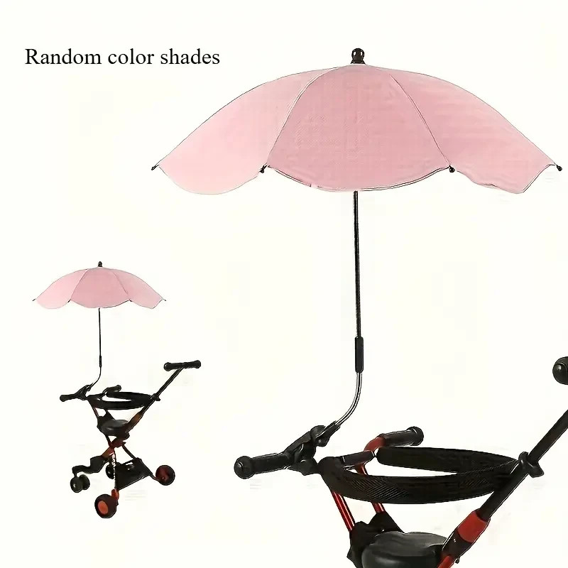Ombrellino rosa per passeggino, sdraio e bici