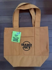 NWT Trader Joe’s mini canvas tote bag Halloween trick or treat orange
