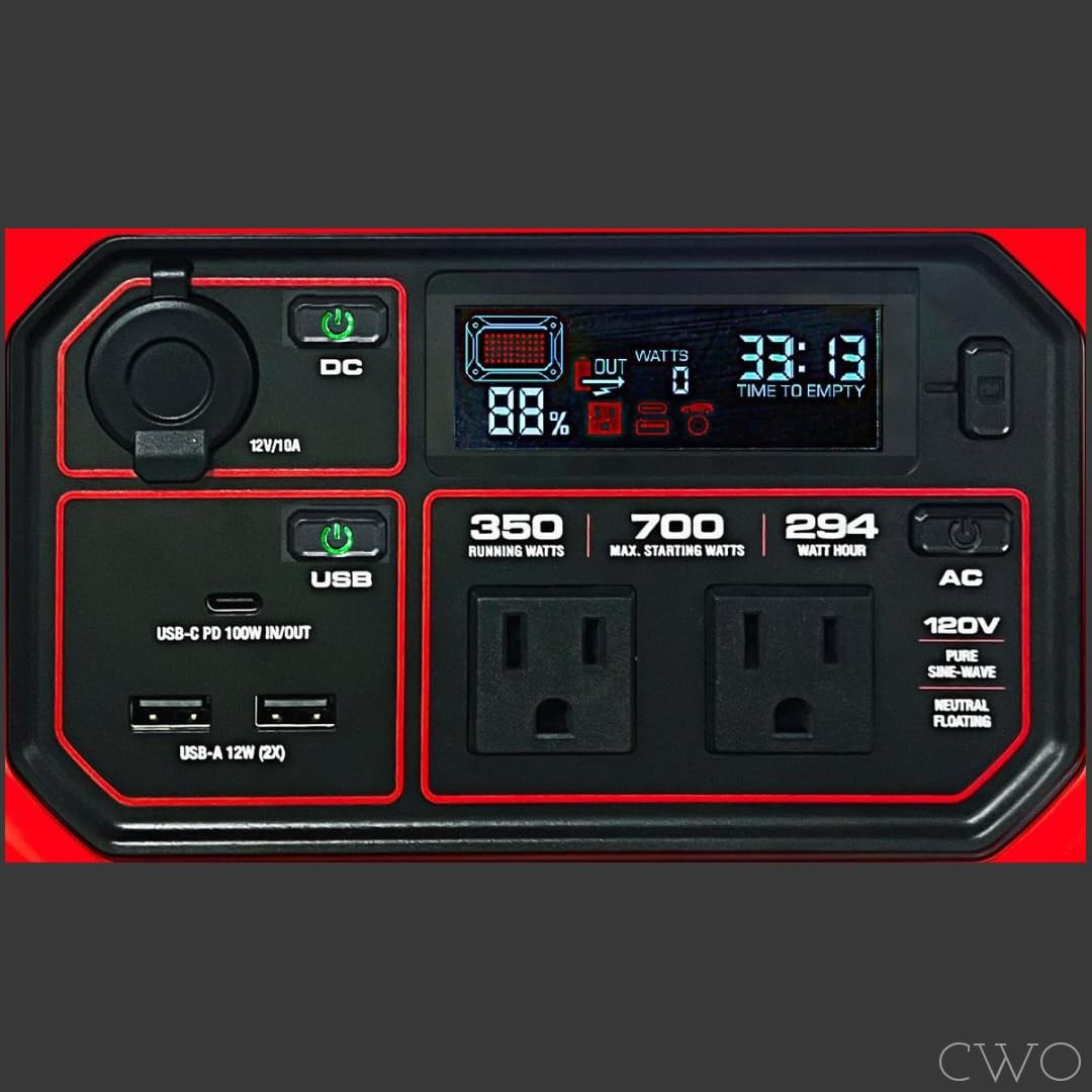 New! Power Up Anywhere, 350 Watt Power Station with 100 Watt Folding Solar Panel
