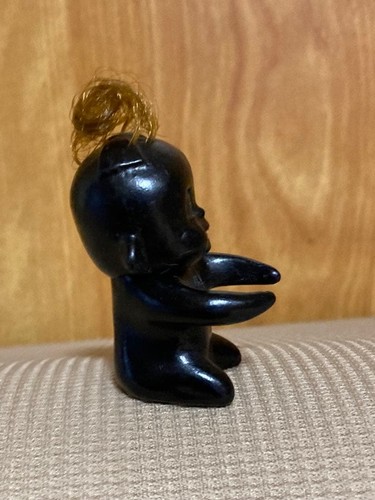 Showa Retro Crombo Doll Dakko-chan capelli dorati castani 60 anni rara - Foto 4 di 5