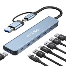 USB HUB 7-in-1, USB C HUB,USB 3.0 HUB with Multiport Adapter