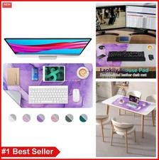 Desk Mat 31.5x15.7 Inch Dual Leather PU Keyboard Mouse Pad Waterproof Non Slip