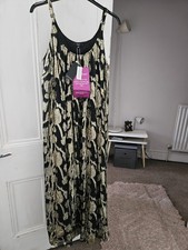 🐞Joanna Hope Black And Gold Evening Maxi Dress Plus Size 20. Bnwt🐞