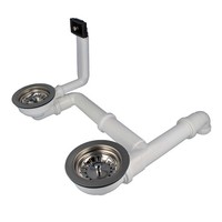Tecuro Doppel-SpüLen-Siebkorbventil 3 1/2 -114 Mm Mit ÜBerlauf 38X64 Mm