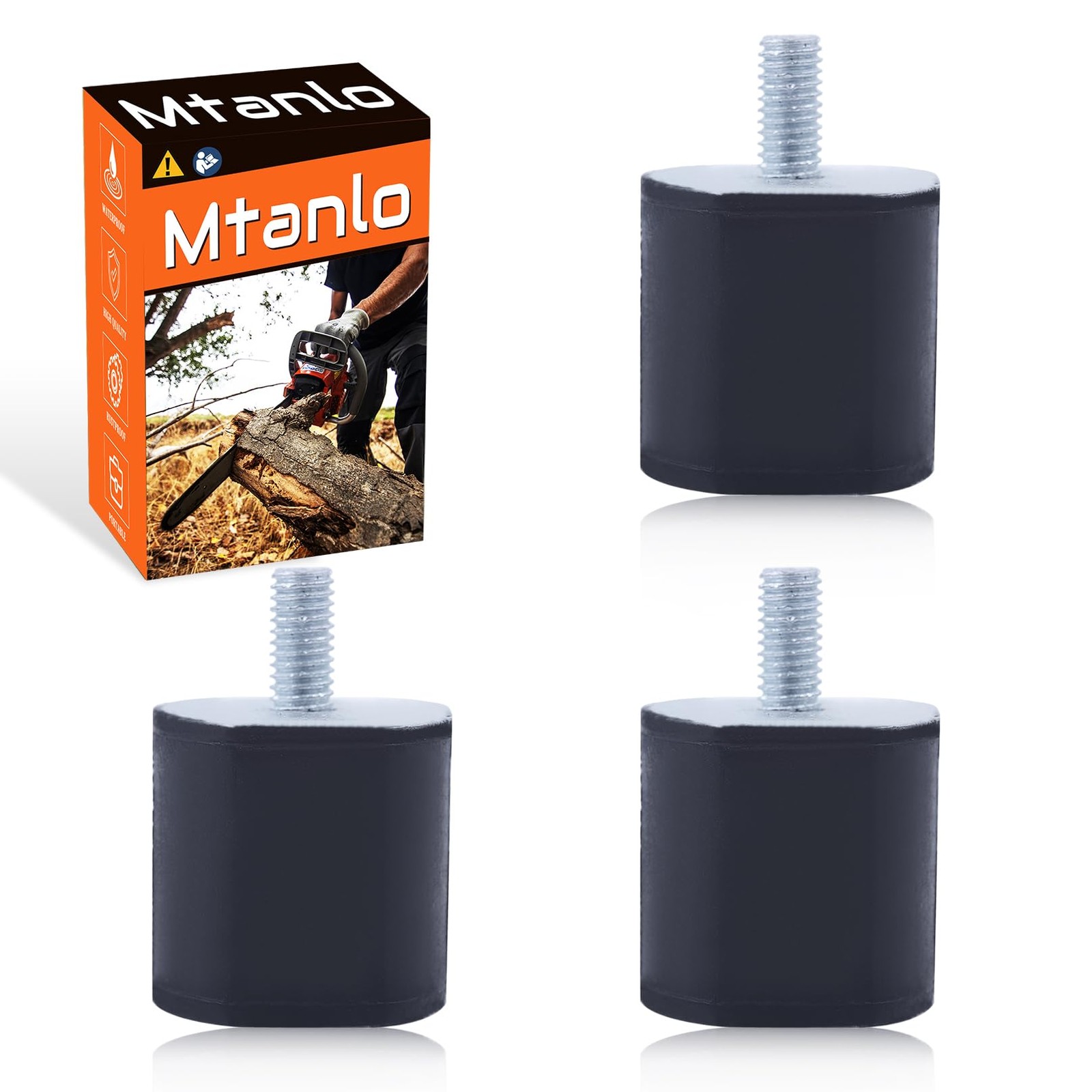 Tampons de roulement d'angle anti-vibration pour Stihl MS200T, lot de 3 pièces