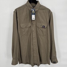 Tyndale FR Work Shirt Mens L Arc Rated Flame Resistant Button Up USA Green NEW