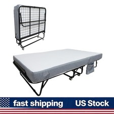 Folding Bed for Adults 75x31/38/45" Portable Rollaway with Mattress and Frame