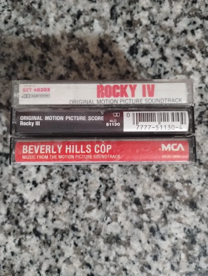 Vintage Cassette Soundtrack Lot Of 3: Rocky III, Rocky IV & Beverly Hills Cop  Foto 3 de 4