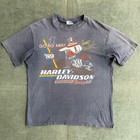 1980s Vintage Harley Davidson Racing T Shirt Sun Faded Black Distressed Biker