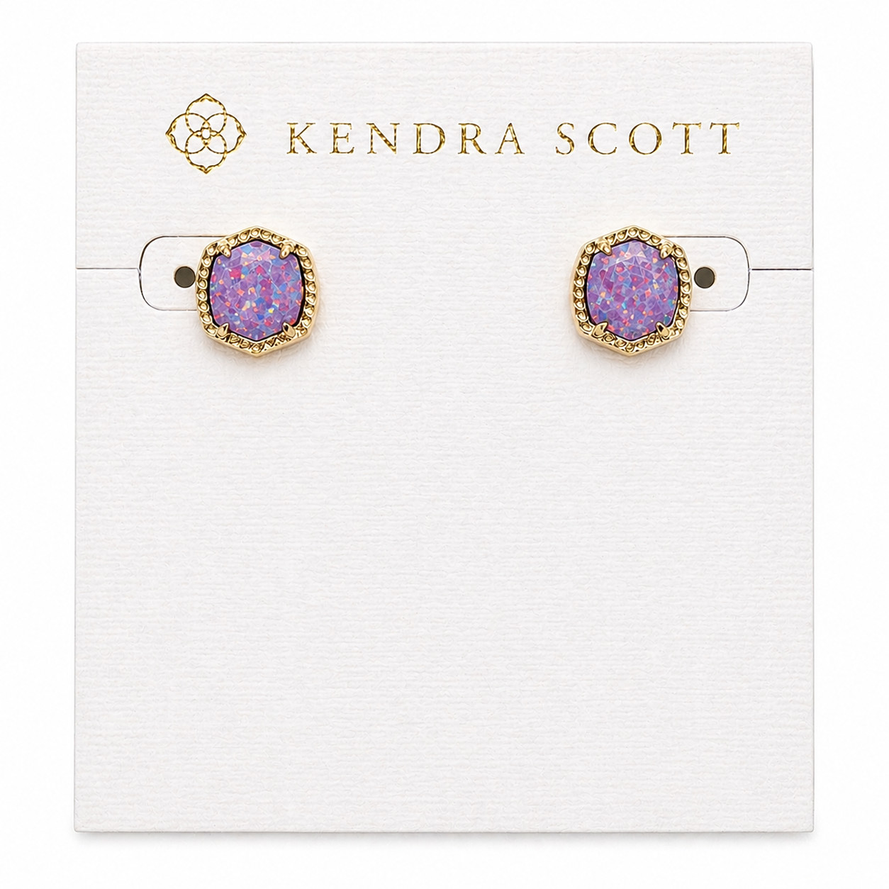 KENDRA SCOTT Davis Gold Stud Earrings In Lavender Opal - 536