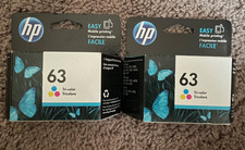 GENUINE 2-PACK HP 63 TRI-COLOR INK OFFICEJET 3830 4650 5200 expired SEALED BOXES
