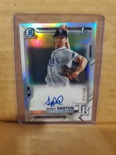 SANDY GASTON 2021 TOPPS BOWMAN CHROME REFRACTOR AUTO #/499 RAYS